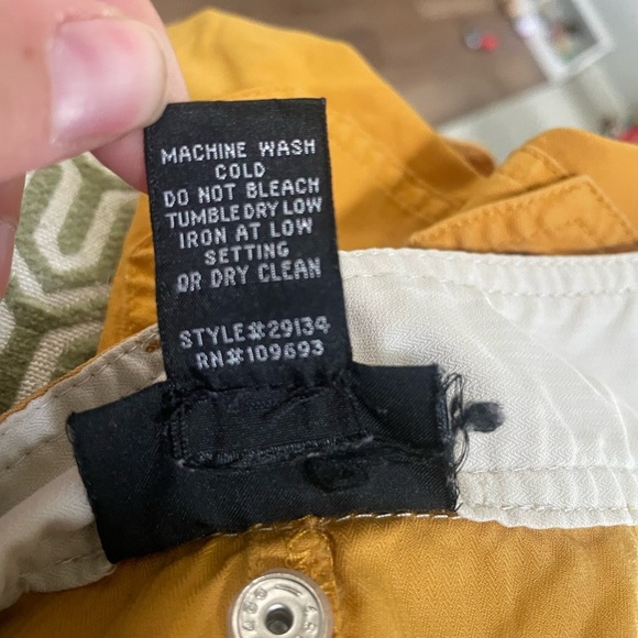 Vintage Athleta Cargo Pants Mustard Yellow Gold Straight Leg size 6 - Picture 10 of 10